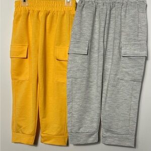 LOT Yellow and Gray Kids Cargo Pants Sz 90 2T EUC